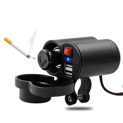 Waterproof Multifunctional Motorcycle USB Charger and Lighter